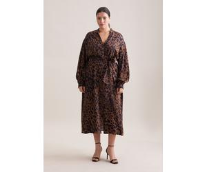 Sommerkleid SEIDENSTICKER "Schwarze Rose", Damen, Gr. 5XL (50), Normalgrößen, braun (camel), 100% Viskose, bedruckt, regular fit, Kleider Sommerkleid, 1/1 Druck (98465141-50) camel