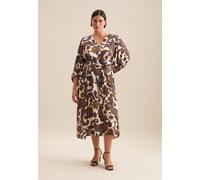 Sommerkleid SEIDENSTICKER "Schwarze Rose", Damen, Gr. 5XL (50), Normalgrößen, blau (mittelblau), 100% Viskose, Paisley, regular fit, V-Ausschnitt, 3/4-Ärmel, Kleider, 3/4-Arm V-Neck Paisley (86562220-