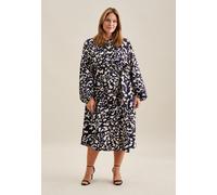 Sommerkleid SEIDENSTICKER "Schwarze Rose", Damen, Gr. 5XL50, Normalgrößen, blau (dunkelblau), 100% Viskose, animal-print, regular fit, Kleider Sommerkleid, 1/1 Kragen Animal (51152048-50)