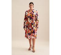 Sommerkleid SEIDENSTICKER "Schwarze Rose", Damen, Gr. 5XL50, Normalgrößen, rosa (rosa, pink), 100% Baumwolle, geblümt, regular fit, Kleider Sommerkleid, 1/1 Kragen Floral (91555250-50)