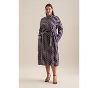 Sommerkleid SEIDENSTICKER "Schwarze Rose", Damen, Gr. 7XL54, Normalgrößen, lila, 100% Viskose, bedruckt, regular fit, Kleider Sommerkleid, 1/1 Kragen Druck (77073419-54)