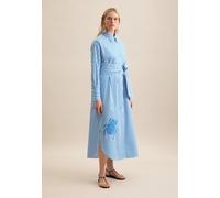 Sommerkleid SEIDENSTICKER "Schwarze Rose", Damen, Gr. L (40), Normalgrößen, blau, 100% Baumwolle, gestreift, oversize, Langarm, Kleider, Langarm Kragen Streifen (58954008-40) blau