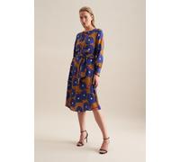 Sommerkleid SEIDENSTICKER "Schwarze Rose", Damen, Gr. L40, Normalgrößen, gelb, 100% Viskose, bedruckt, regular fit, Rundhals, Kleider Sommerkleid, 1/1 Rundhals Druck (40996655-40)