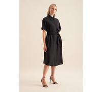 Sommerkleid SEIDENSTICKER "Schwarze Rose", Damen, Gr. L40, Normalgrößen, schwarz, 100% Leinen, unifarben, regular fit, Rundhals, Kleider Sommerkleid, Kurzarm Rundhals Uni (95974564-40) schwarz