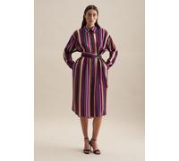 Sommerkleid SEIDENSTICKER "Schwarze Rose", Damen, Gr. M38, Normalgrößen, blau (dunkelblau), 100% Viskose, bedruckt, oversize, Kleider Sommerkleid, Langarm Kragen Druck (84847741-38)