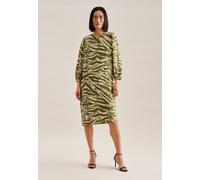 Sommerkleid SEIDENSTICKER "Schwarze Rose", Damen, Gr. M38, Normalgrößen, grün, 100% Viskose, animal-print, regular fit, Rundhals, Kleider Sommerkleid, 7/8-Arm Rundhals Animal (78444337-38)