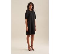 Sommerkleid SEIDENSTICKER "Schwarze Rose", Damen, Gr. S(36), Normalgrößen, schwarz, 100% Polyester, unifarben, regular fit, Rundhals, Kleider Sommerkleid, Kurzarm Rundhals Uni (25427025-36)