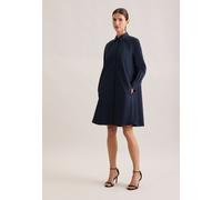Sommerkleid SEIDENSTICKER "Schwarze Rose", Damen, Gr. XL(42), Normalgrößen, blau (dunkelblau), 97% Baumwolle, 3% Elasthan, glänzend, unifarben, regular fit, Kleider Sommerkleid, 1/1 Kragen Uni (504073