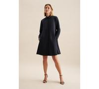 Sommerkleid SEIDENSTICKER "Schwarze Rose", Damen, Gr. XS34, Normalgrößen, blau (dunkelblau), 97% Baumwolle, 3% Elasthan, glänzend, unifarben, regular fit, Kleider Sommerkleid, 1/1 Uni (50407367-34) du