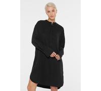 Sommerkleid SENSES.THE LABEL, Damen, Gr. 3XL, US-Größen, schwarz, Web, Material: 100% Lyocell, unifarben, regular fit Midi, hoch geschlossener Ausschnitt, Ärmel mit Ärmelschlitz Manschette, Kleider So