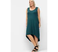 Sommerkleid SHEEGO "Strandkleid", Damen, Gr. 52, Normalgrößen, petrol, 95% Viskose, 5% Elasthan, unifarben, wadenlang, Rundhals, Kleider Sommerkleid (65924922-52) petrol