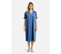 Sommerkleid SMITH & SOUL, Damen, Gr. XL, US-Größen, blau (night blau), Material: 70% Baumwolle, 27% Polyamid, 3% Elasthan, unifarben, regular fit Midi, V-Ausschnitt, Raglanärmel, Kleider Sommerkleid,
