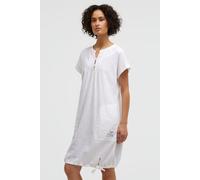 Sommerkleid SOCCX, Damen, Gr. L, US-Größen, weiß, Web, Material: 55% Leinen, 45% Baumwolle, unifarben, regular fit Midi, Rundhals, Raglanärmel, Kleider Sommerkleid, mit Taschen (81659237-L) weiß