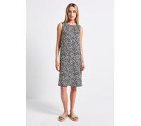 Sommerkleid STREET ONE, Damen, Gr. 34, EURO-Größen, blau (tiefblau), Stoff, 100% Viskose, bedruckt, normal knielang, Rundhals, abgesteppt, Kleider, mit allover Print (29680724-34) tiefblau