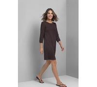 Sommerkleid STREET ONE, Damen, Gr. 38, EURO-Größen, braun (ruby vine), Stoff, 70% Viskose, 25% Polyester, 5% Elasthan, unifarben, normal knielang, Rundhals, elastischer Bund, Kleider Sommerkleid, in U