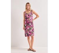 Sommerkleid STREET ONE, Damen, Gr. 38, EURO-Größen, bunt (magenta dream), Stoff, 100% Viskose, gemustert, normal knielang, V-Ausschnitt, abgesteppt, Kleider Sommerkleid, aus Viskose, Topseller (976159