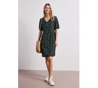 Sommerkleid STREET ONE, Damen, Gr. 38, N-Gr, grün (deep bound grün), Jersey, Obermaterial: 80% Viskose, 20% Nylon, bedruckt, geblümt, normal kniefrei, Rundhals, elastischer Bund, Kleider Sommerkleid,