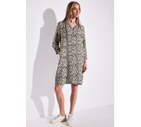 Sommerkleid STREET ONE, Damen, Gr. 38, N-Gr, moonstone sand, Jersey, Obermaterial: 88% Viskose, 12% Polyamid, bedruckt, regular fit kniefrei, Rundhals, elastischer Bund, Kleider Sommerkleid, mit All-O