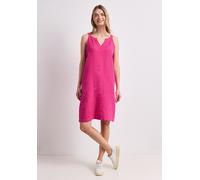Sommerkleid STREET ONE, Damen, Gr. 44, EURO-Größen, magenta dream, Stoff, 100% Leinen, unifarben, comfort fit knielang, Rundhals, normaler Saum, Kleider Sommerkleid, aus Leinen (52501764-44) magenta d