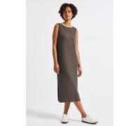 STREET ONE Damen 1408930 Ärmelloses Rippstrukturkleid, Nomad Brown, 46