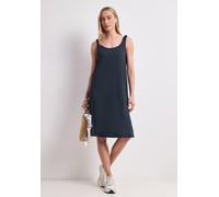 Sommerkleid STREET ONE, Damen, Gr. 46, EURO-Größen, shadowed navy, Stoff, 95% Viskose, 5% Elasthan, unifarben, regular fit knielang, Rundhals, abgesteppt, Kleider Sommerkleid, aus Viskose (91706323-46