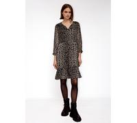 Sommerkleid STREET ONE STUDIO, Damen, Gr. 38, EURO-Größen, schwarz, Stoff, Obermaterial: 100% Polyester; Unterkleid: 100% Modal, comfort fit knieumspielend, V-Ausschnitt, Bündchen, Kleider Sommerkleid