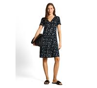 Sommerkleid TOM TAILOR, Damen, Gr. 36, N-Gr, navy dot, Web, Obermaterial: 95% Viskose, 5% sonstige Fasern, gemustert, körpernah knielang, V-Ausschnitt, abgesteppte Kante, Kleider Sommerkleid, Sommerkl