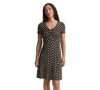 Sommerkleid TOM TAILOR, Damen, Gr. 36, N-Gr, schwarz zig zag design, Jersey, Obermaterial: 95% Viskose, 5% Elasthan, bedruckt, regular fit kniefrei, V-Ausschnitt, Kleider Sommerkleid, mit All-Over Pri