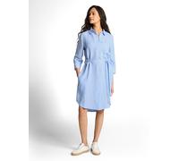 Sommerkleid TOM TAILOR, Damen, Gr. 46, N-Gr, fjord blau irregular stripe, Web, Obermaterial: 55% Lyocell, 45% Viskose, gestreift, körpernah kniefrei, Rundhals, 1-Knopf-Manschette, Kleider Sommerkleid,