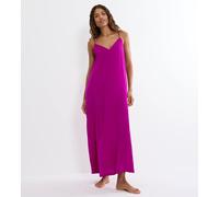 Sommerkleid TRIUMPH "Summer Satin Dress", Damen, Gr. 46, N-Gr, raspberry juice, Satin, Obermaterial: 100% Polyester, bequem lang, tiefer V-Ausschnitt, Kleider Sommerkleid, tiefer V-Ausschnitt, schmale