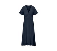 Sommerkleid VERO MODA "VMMENNY SS 7/8 V-NECK DRESS WVN GA", Damen, Gr. L, N-Gr, navy blazer, Web, Obermaterial: 100% Viskose, unifarben, wadenlang, V-Ausschnitt, Kleider Sommerkleid, Viskose (11993614