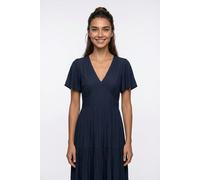 Sommerkleid VERO MODA "VMMENNY SS 7/8 V-NECK DRESS WVN GA", Damen, Gr. S, N-Gr, Kurzarm, Web, blau (navy blazer), Web, Obermaterial: 100% Viskose, unifarben, wadenlang, V-Ausschnitt, Kleider Sommerkle