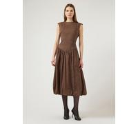 Sommerkleid Y.A.S "YASKRISSI SL BUBBLE HEM LONG DRESS NOOS", Damen, Gr. 44, N-Gr, pinecone aop:pristine dot, Web, Obermaterial: 66% Polyester, 34% Lyocell, bedruckt, Midi, Rundhals, Kleider Sommerklei