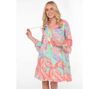 Sommerkleid ZWILLINGSHERZ ""Power Farben"", Damen, Gr. L/XL (L/XL), N-Gr, bunt, Web, Obermaterial: 100% Baumwolle, gemustert, loose fit ca. Mitte Knie, Serafino, Kleider Sommerkleid, mit Tasseln, Trom