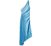 Sommerkleider Damen,Damen-Midi-Kleider Aus Satin Elegante Solide Rückenfreie Ärmellose Kleider Mit Einer Schulter Mode A-Linie Flowy Swing-Plissee-Kleid Sexy Party-Cocktail-Gow-Kleider,Hellblau,M