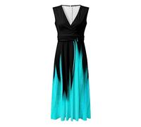 Sommerkleider Damen Große Größen Sommerkleidung Midi Kleid Schicke Sommerkleid Maxikleid Kurzarm Sommer Aesthetic Elegant Curvy Mode Freizeitkleider Oversize V-Ausschnitt Wickelkleid Blusenkleid