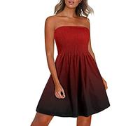 Sommerkleider Damen Knielang Elegant Ärmellos Blumenmuster Strandkleid Leichte Freizeitkleid Teenager Mädchen Blumen Drucken Kleid Kurz Sommerkleid Sommerkleid Damen Weiß