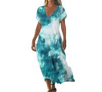 Sommerkleider Damen Leicht Und Luftig Kleid Leinen Damen Sommer Gelbes Sommerkleid Strandkleider Maxikleid Blumenmuster Blusenkleid Sommer Tunika Kleid Damenkleider Kleider Festlich Red Dress