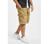 sommerliche Brandit Herren Shorts Kordelzug Taschen mit Baumwolle Beige S