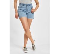 ONLY Damen Shorts high Waist 5-Pocket Design Knopfleiste Reißverschluss kurze Bermudas, Farben:Hellblau, Größe:L