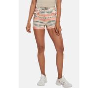 sommerliche Urban Classics Damen Shorts Reißverschluss Taschen 270 g/m² mit Baumwolle Beige XS