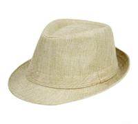 Sommerlicher Damen Strohhut mit Breitrand aus Atmungsaktivem Imitat-Leinen Material UV-Schutz Sonnenhut für Outdoor Aktivitäten Urlaub Schwarz Sommerhut (Beige)
