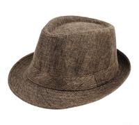 Sommerlicher Damen Strohhut mit Breitrand aus Atmungsaktivem Imitat-Leinen Material UV-Schutz Sonnenhut für Outdoor Aktivitäten Urlaub Schwarz Sommerhut (Brown)