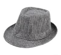 Sommerlicher Damen Strohhut mit Breitrand aus Atmungsaktivem Imitat-Leinen Material UV-Schutz Sonnenhut für Outdoor Aktivitäten Urlaub Schwarz Sommerhut (Dark Gray)