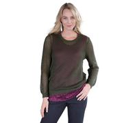 Sommerlicher Strickpullover mit Ajourmuster grün 19