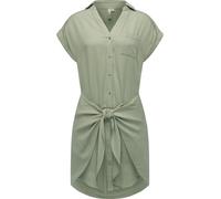 Blusenkleid RAGWEAR "Bahaya", Damen, Gr. S (36), Normalgrößen, braun (dusty), 100% Viskose, modisch, figurumspielend ca. Mitte Oberschenkel, V-Ausschnitt, Kurzarm weit Umschlagbund, Kleider, stylische