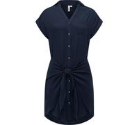 Blusenkleid RAGWEAR "Bahaya", Damen, Gr. XS (34), Normalgrößen, blau (navy), 100% Viskose, modisch, figurumspielend ca. Mitte Oberschenkel, V-Ausschnitt, Kurzarm weit Umschlagbund, Kleider, stylisches