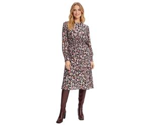 sommerliches Damen Mini-Kleid mit Blumen-Muster Chiffon-Kleid Große Größen 917915 Schwarz/Bunt 50