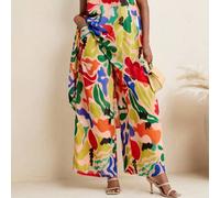 Sommerliches, farbenfroher, allover bedrucktes, fließendes Chiffon-Top ohne Ärmel im A-Linien-Stil für Urlaub, Hawaii, Ankara, Resorts, Raves, Festiva