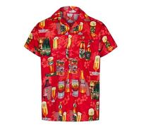 Sommerparty Hawaii Hemd Männer - Malle Sommerhemd Herren - Hawaiihemd Kurzarm mit Knopfleiste und Brusttasche - Bad Taste Outfit, Junggesellenabschied, Dart Shirt, Mallorca Party Outfit